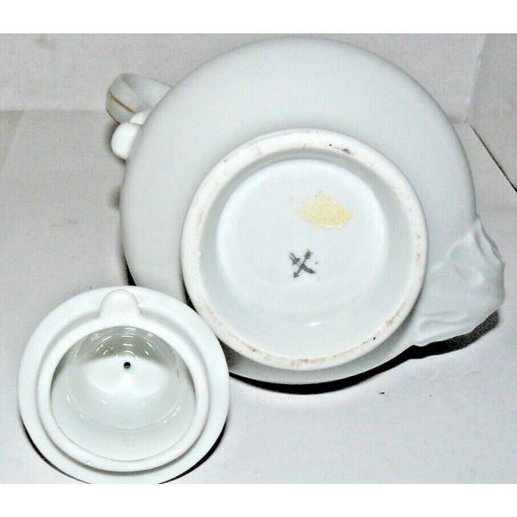 Rare Floral Gold Trim Coffee Chocolate Tea Pot Server Pitcher Crossed Sword Arow - Picture 6 of 6